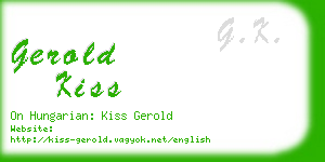 gerold kiss business card